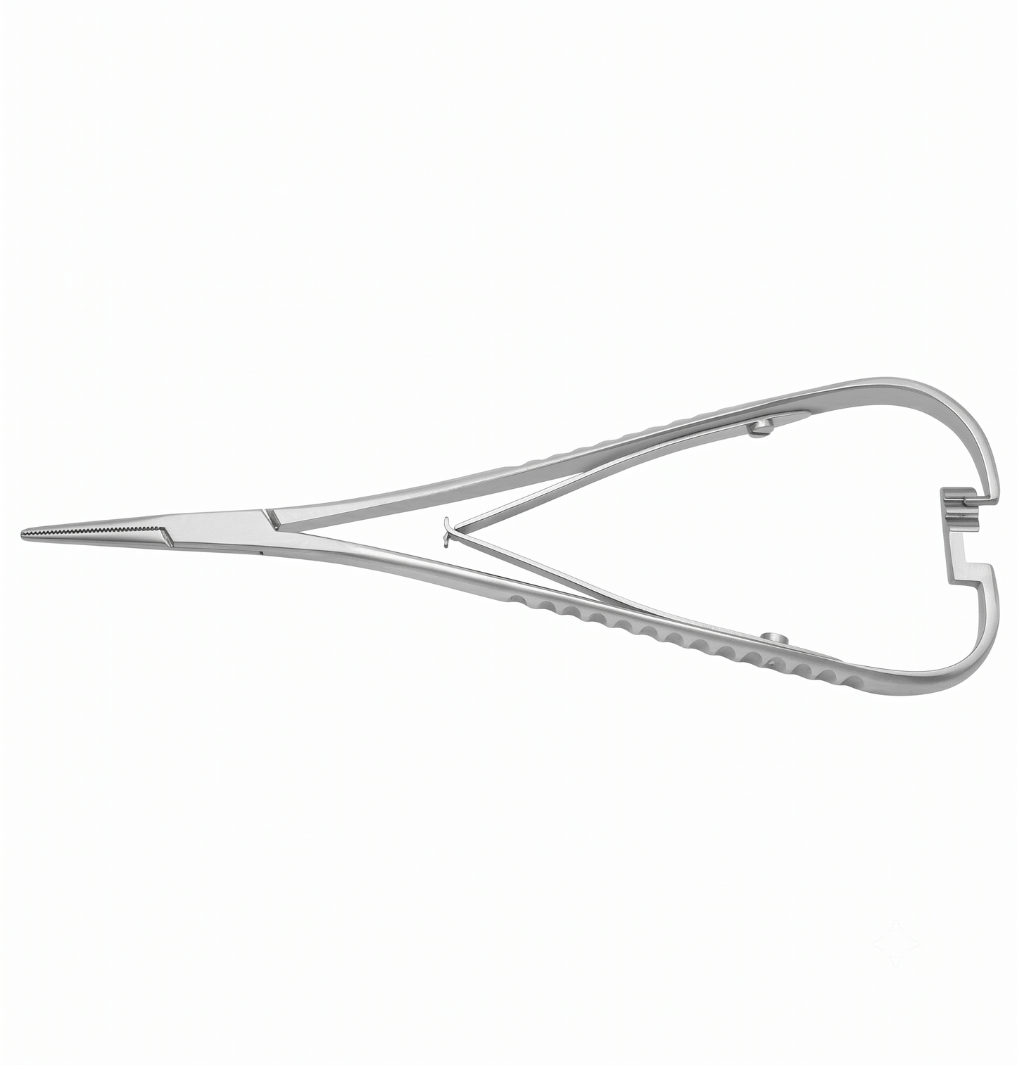 Metal forceps on a white background
