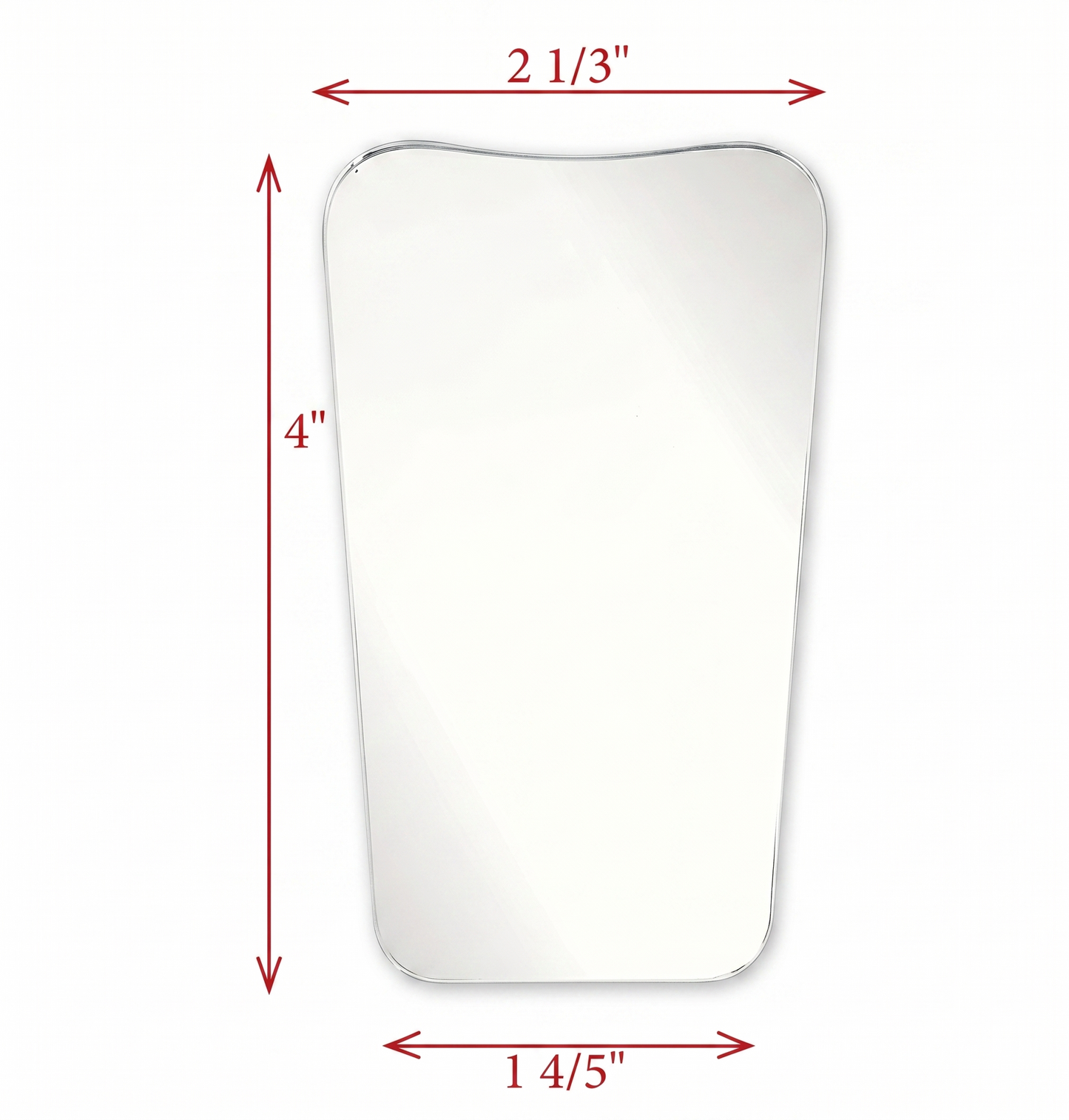 Rectangular mirror with dimensions labeled on a white background