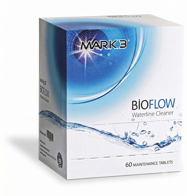 Box of Mark 3 BioFlow Waterline Cleaner on a white background