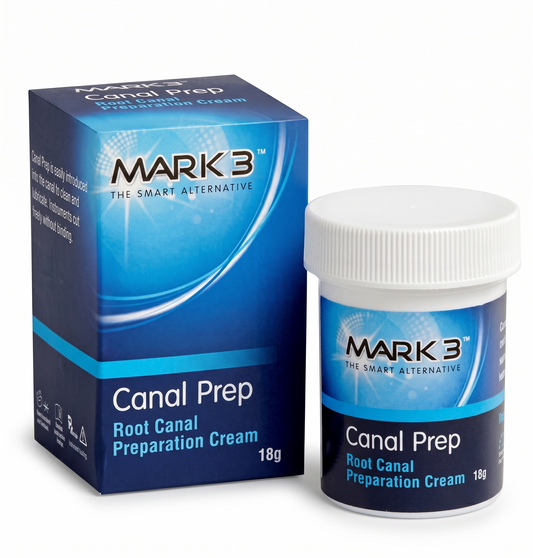 Mark 3 Canal Prep root canal preparation cream packaging on a white background