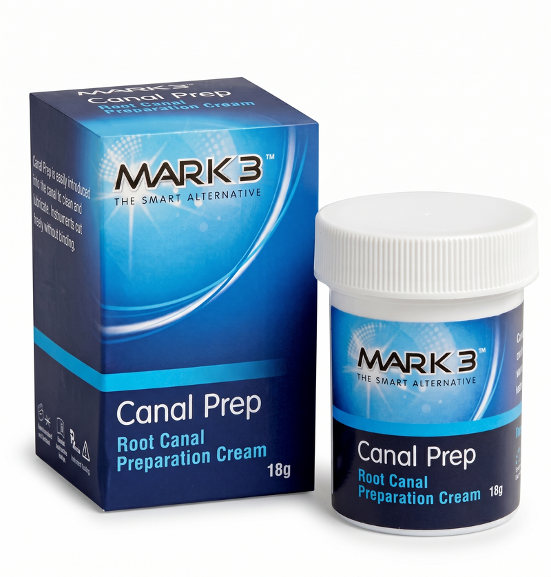 Mark 3 Canal Prep root canal preparation cream packaging on a white background