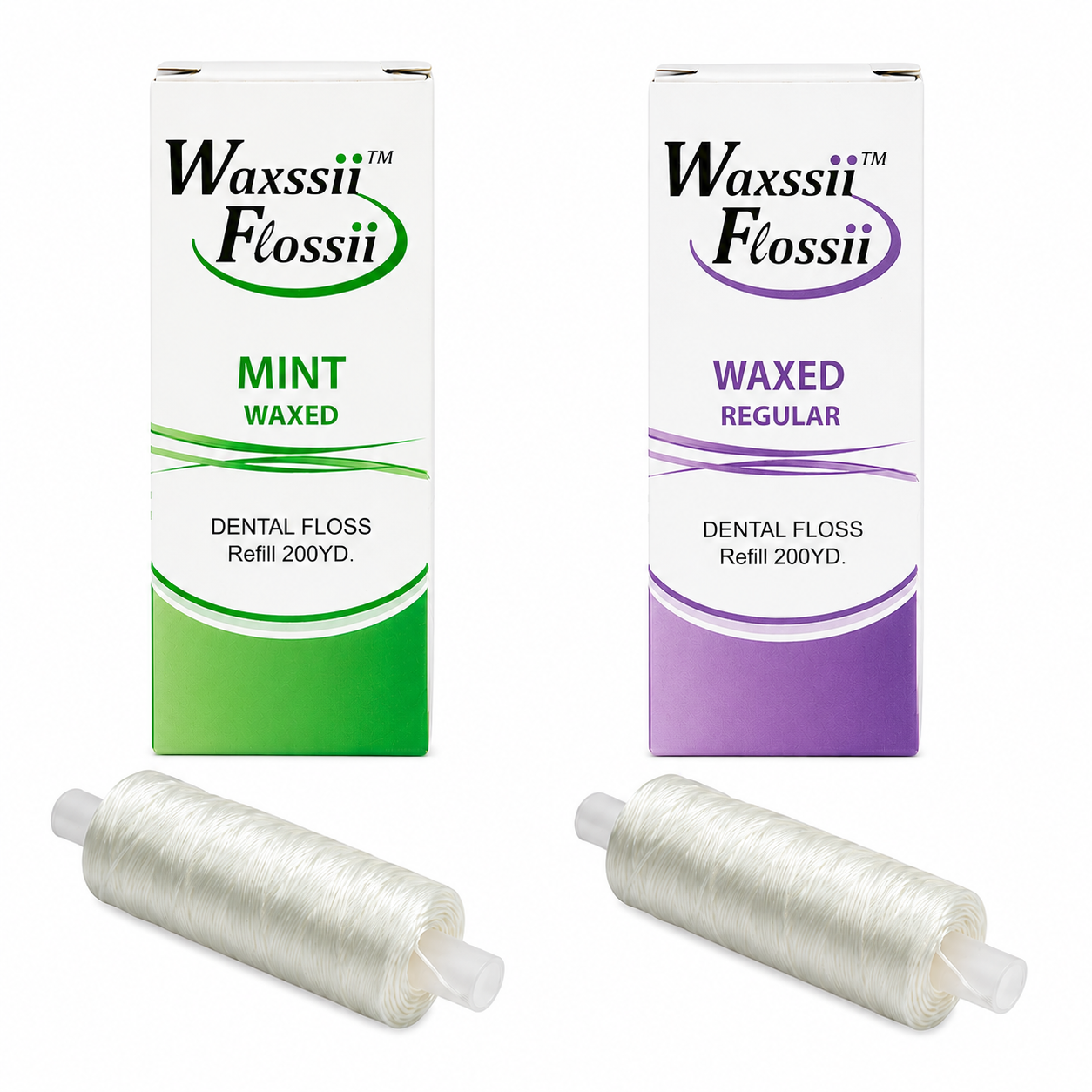Dental Floss Refill 200 yards waxed mint regular
