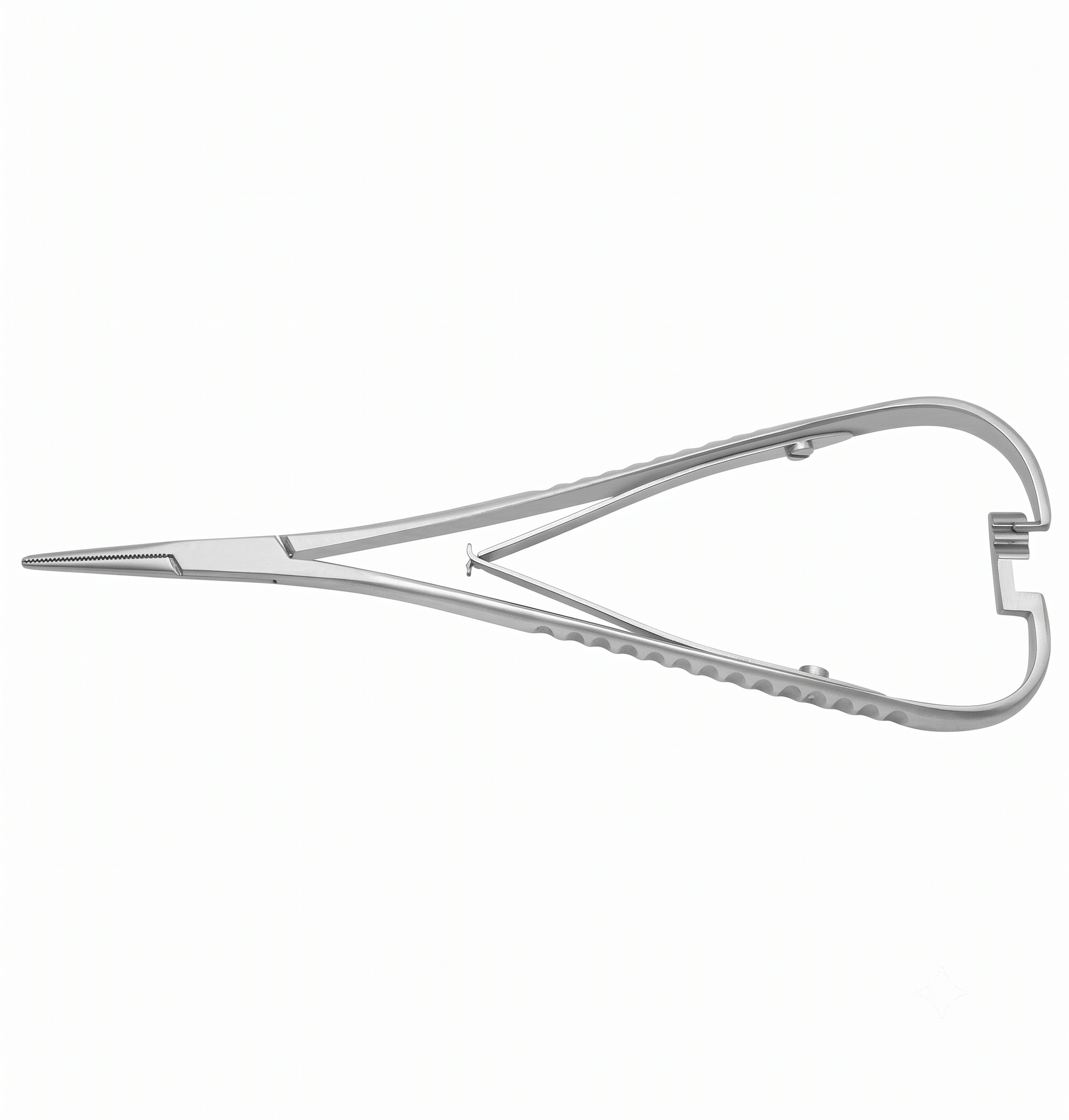 Metal forceps on a white background