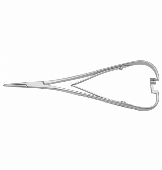Metal forceps on a white background