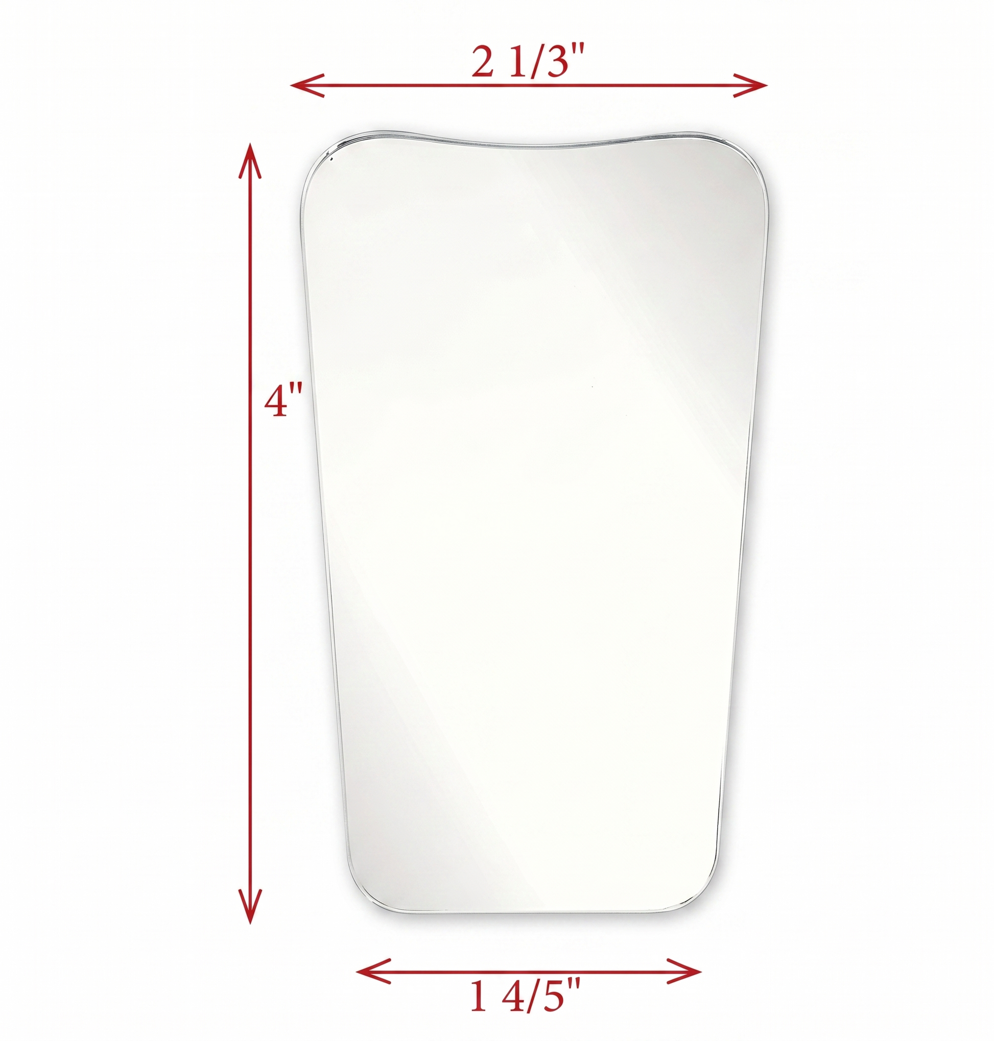 Rectangular mirror with dimensions labeled on a white background