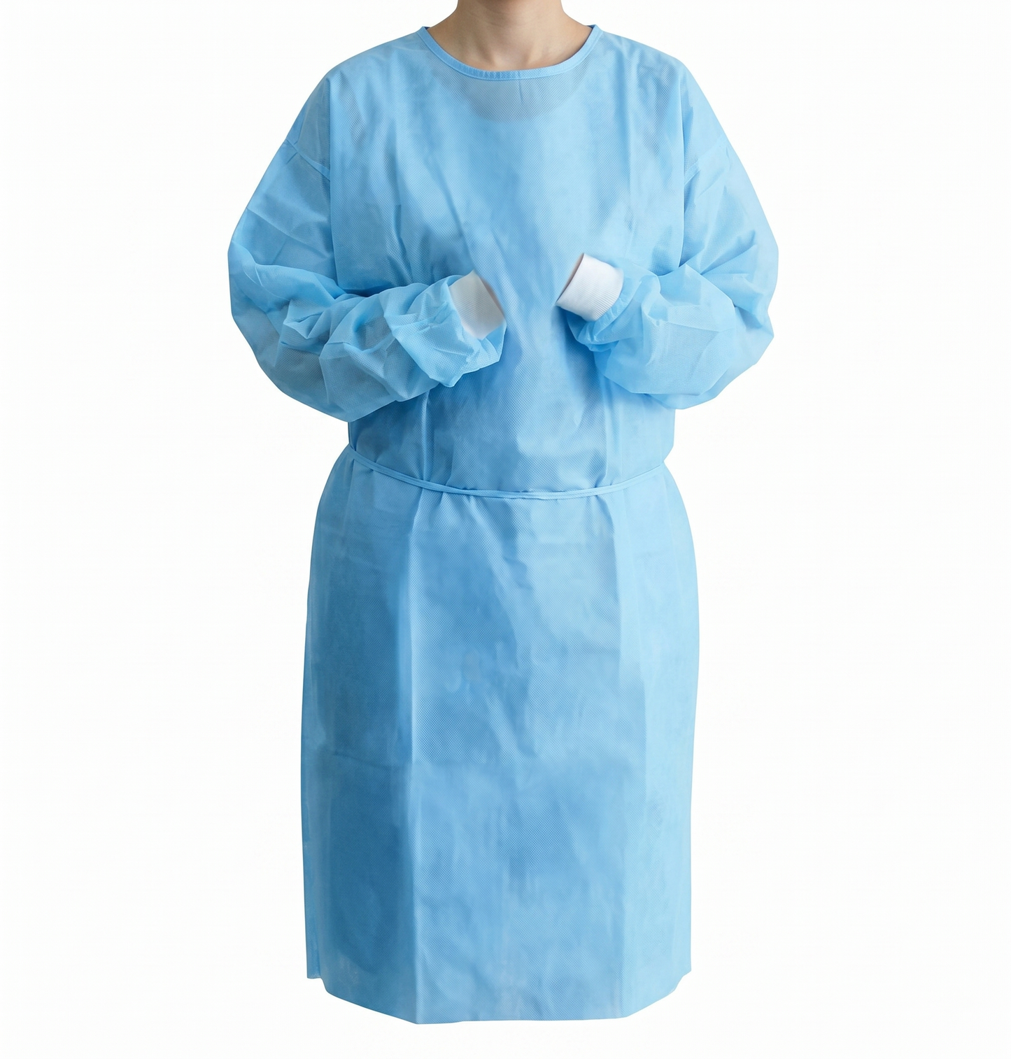 Blue medical gown on a white background