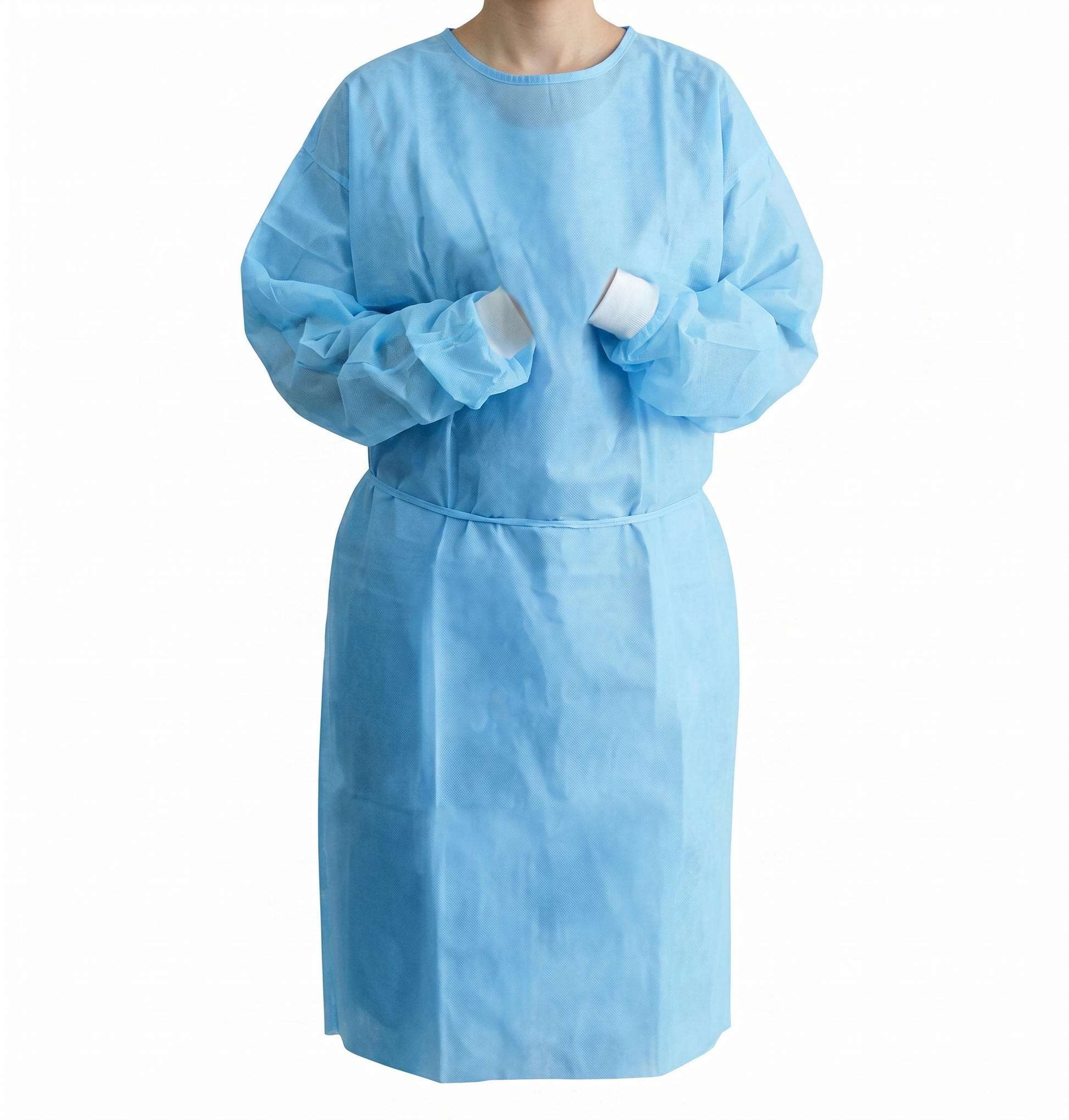 Blue medical gown on a white background